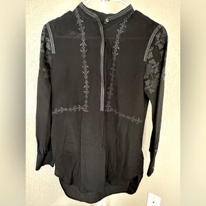 NWT Madewell silk tunic w/ embroidery details XS